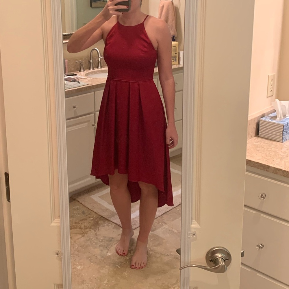 Bloomingdale’s Aqua Red Dress